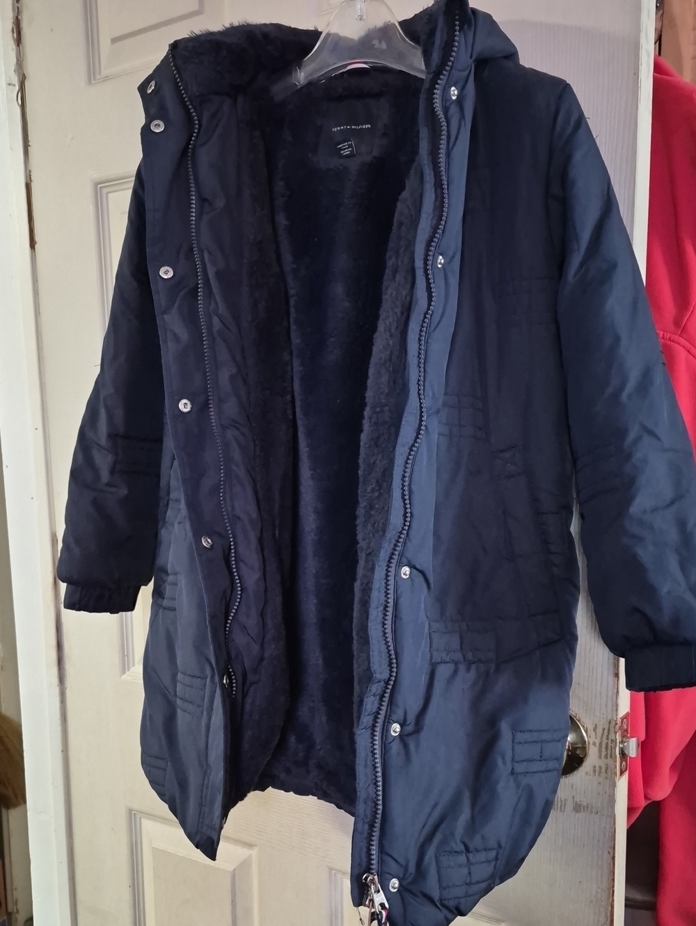 Tommy Hilfiger Dark Navy Hooded Faux-Fur Lined Puffer Coat